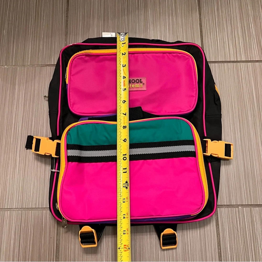 Vintage Kids Backpack 90s Multi Colored Bag School Systems 90s 80s